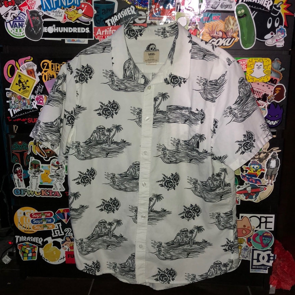 Sketchy tank X vans button up shirt